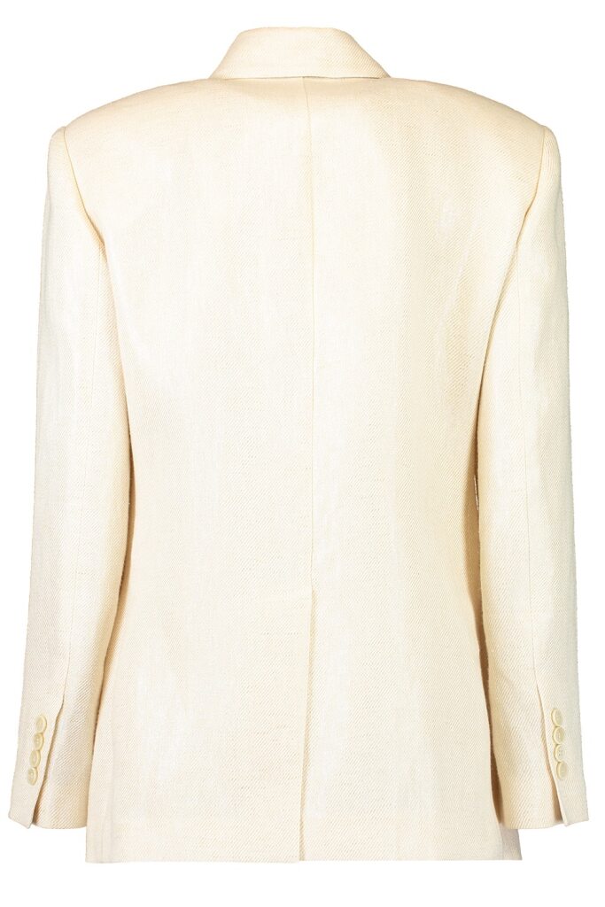 Shiny Button Front Jacket-CREAM-36-CLOTHINGJACKETBLAZERS-BRUNELLO CUCINELLI