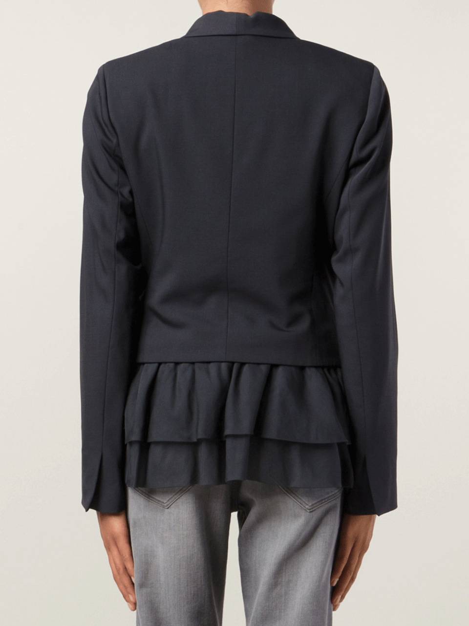 BRUNELLO CUCINELLI-Organza Ruffle Wool Blazer-