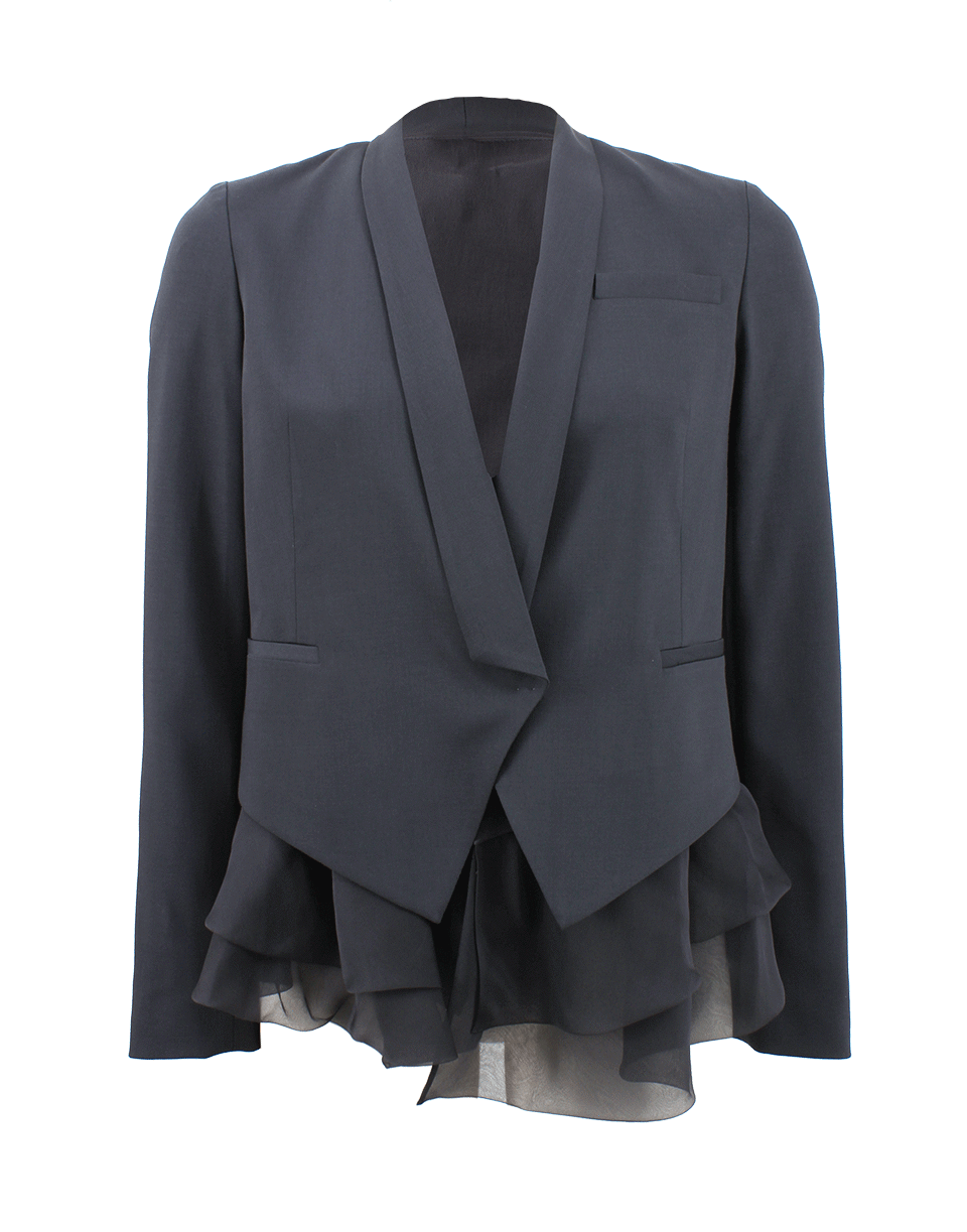 BRUNELLO CUCINELLI-Organza Ruffle Wool Blazer-