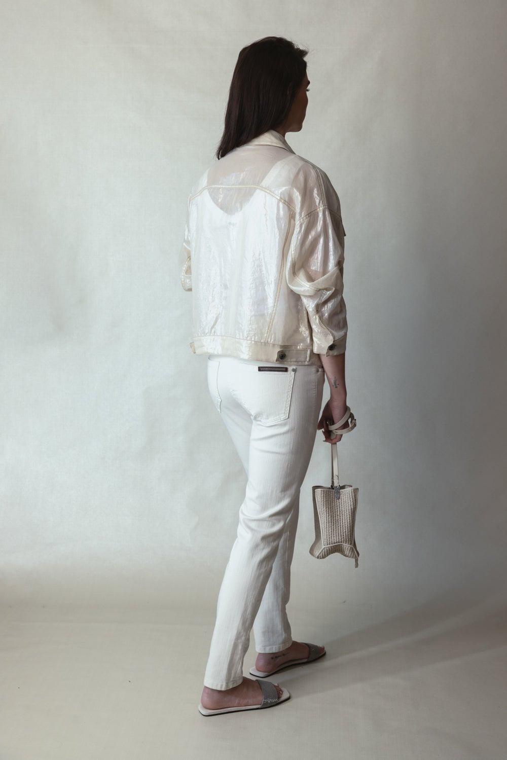 BRUNELLO CUCINELLI-Metallic Button Up Jacket-
