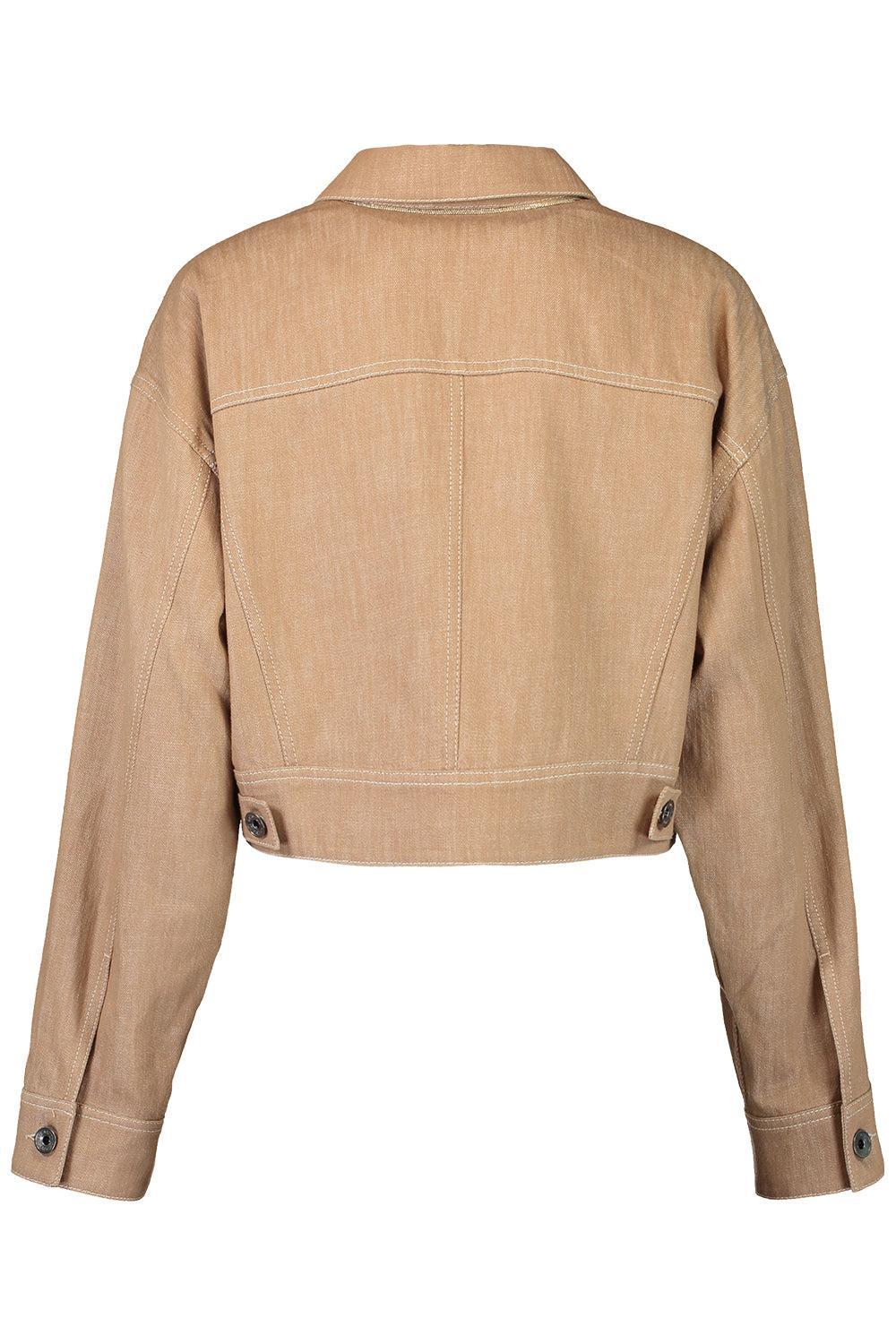 No Fade Crop Jacket-BROWN-36-CLOTHINGJACKETCASUAL-BRUNELLO CUCINELLI