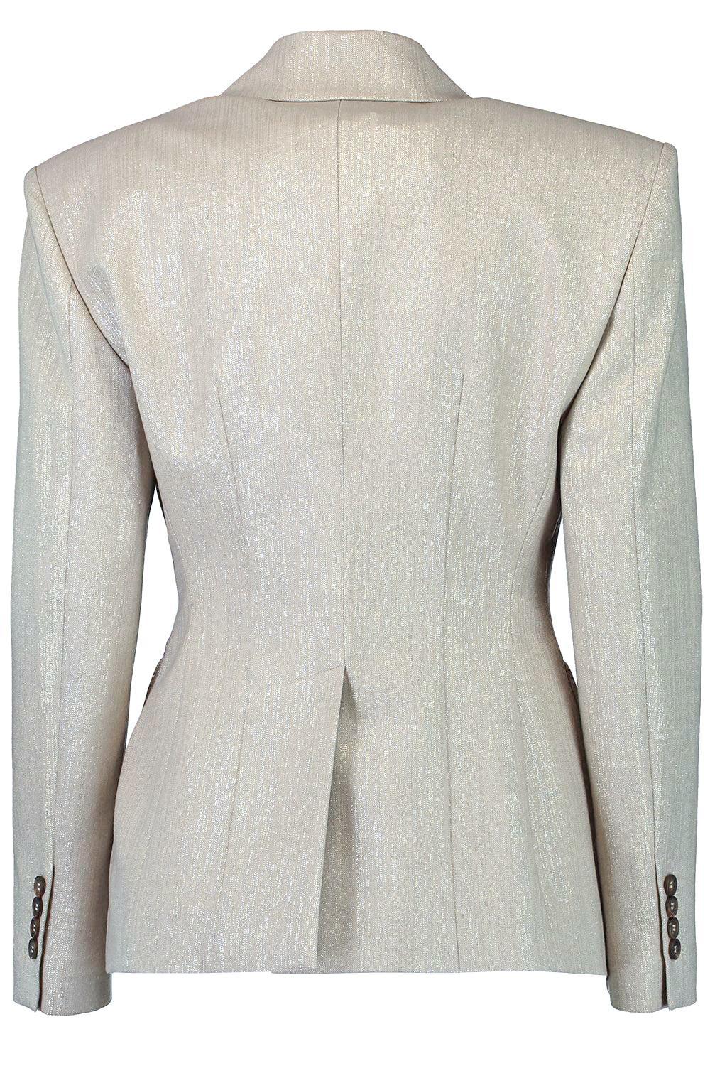 Double Breasted Sparkling Blazer-CREAM-38-CLOTHINGJACKETCASUAL-BRUNELLO CUCINELLI