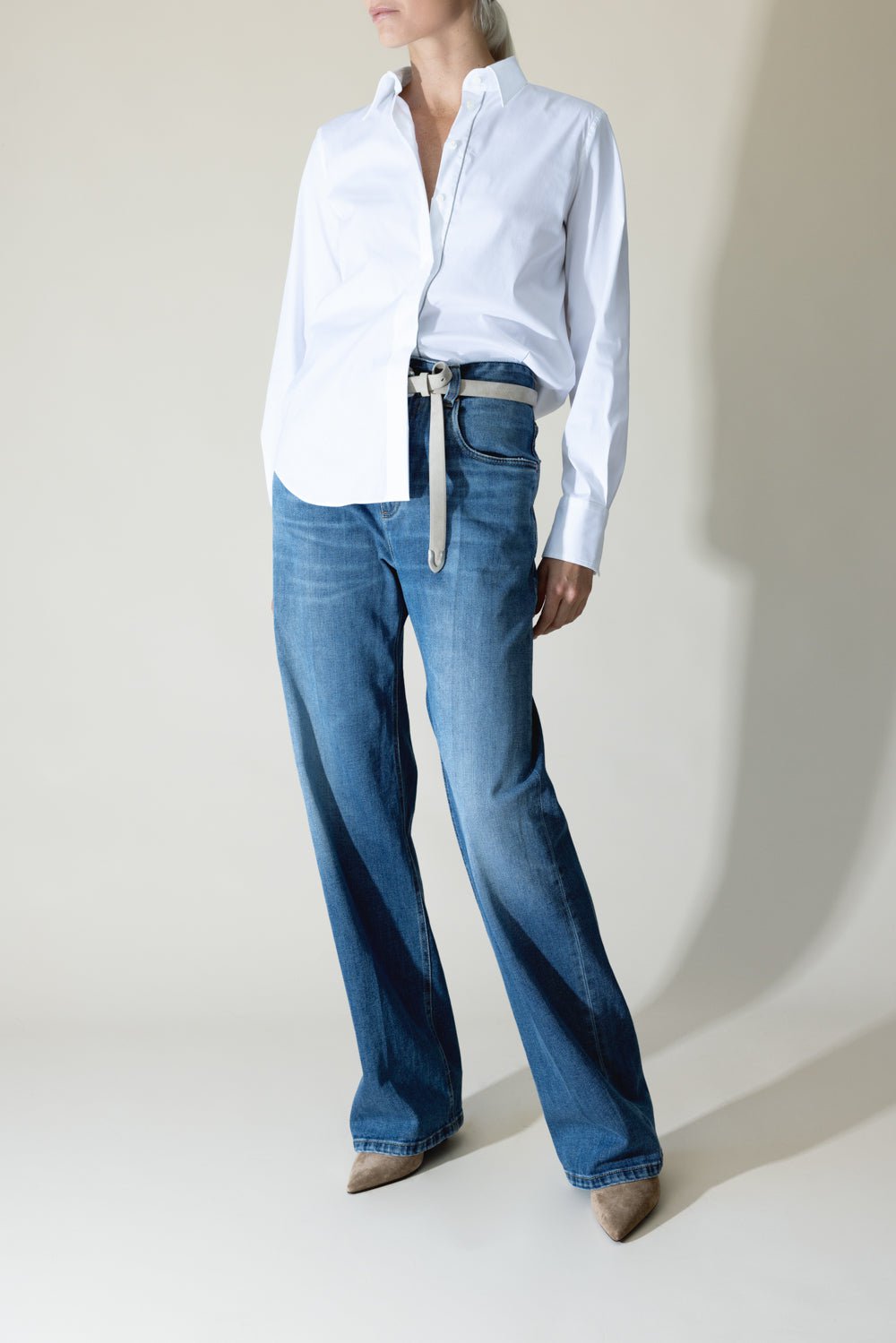 BRUNELLO CUCINELLI-Shiny Trim Stretch Shirt-