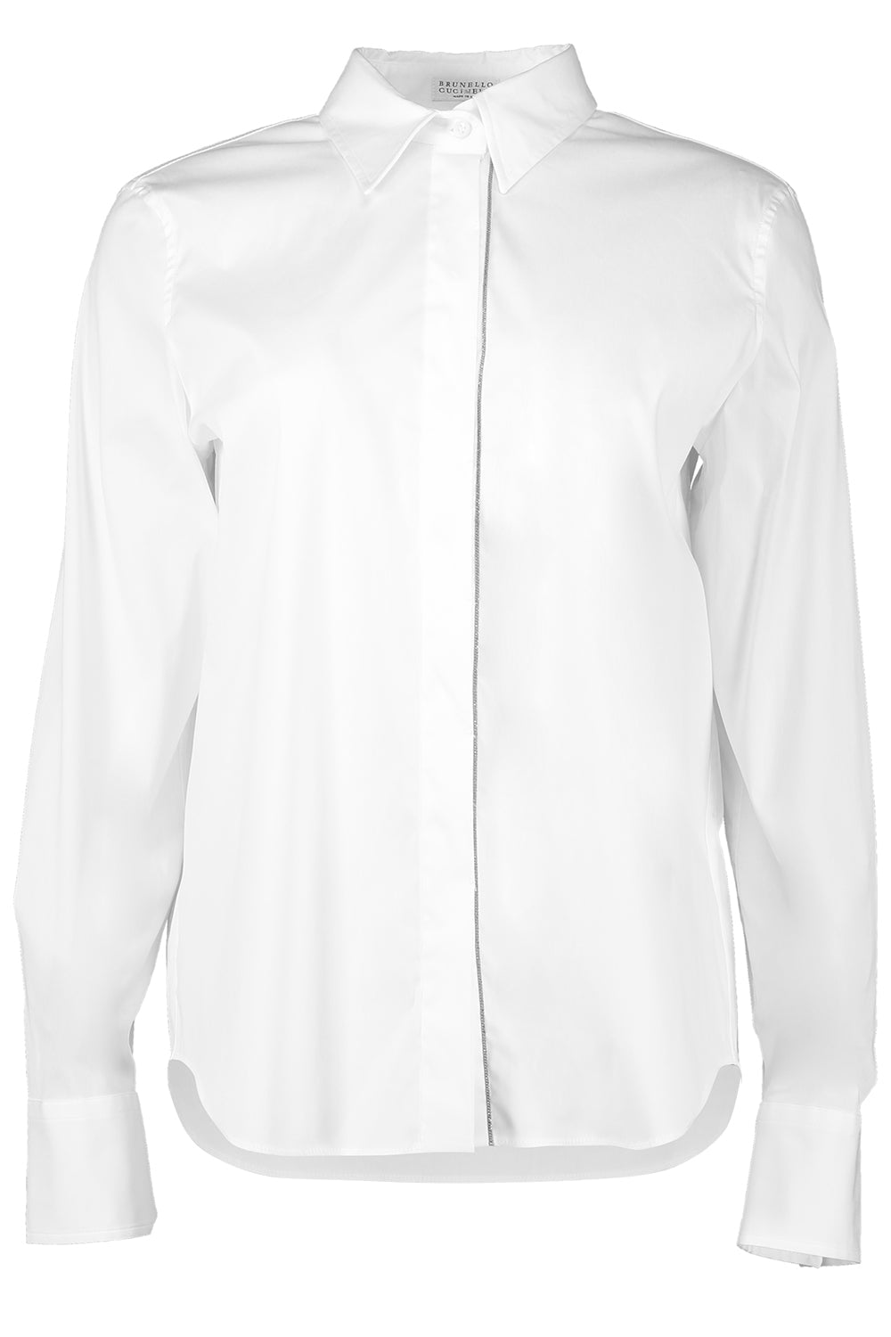 BRUNELLO CUCINELLI-Shiny Trim Stretch Shirt-