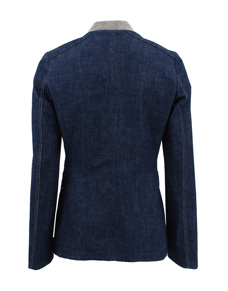 BRUNELLO CUCINELLI-Denim Tux Monili Collar Jacket-