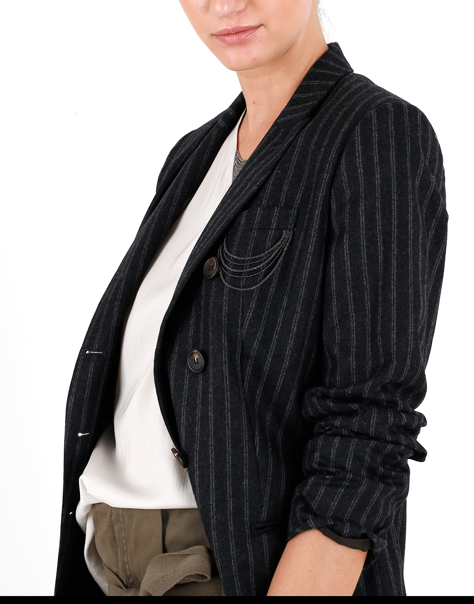 BRUNELLO CUCINELLI-Double Pinstripe Jacket-