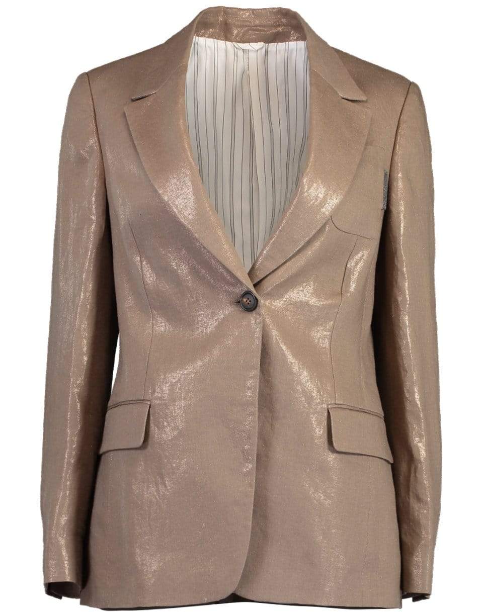 BRUNELLO CUCINELLI-Metallic Linen Jacket-