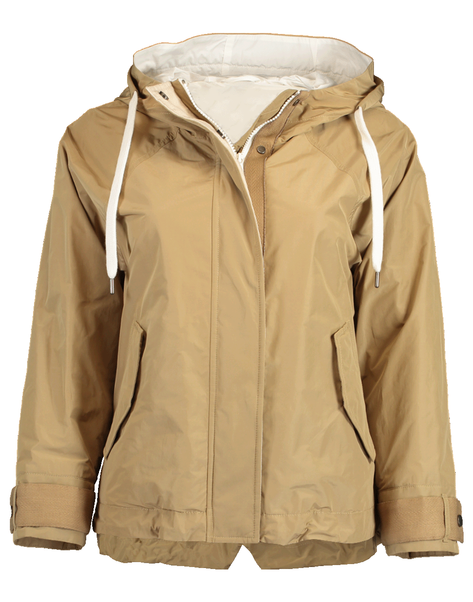 BRUNELLO CUCINELLI-Cropped Taffeta Cinched Waist Jacket-