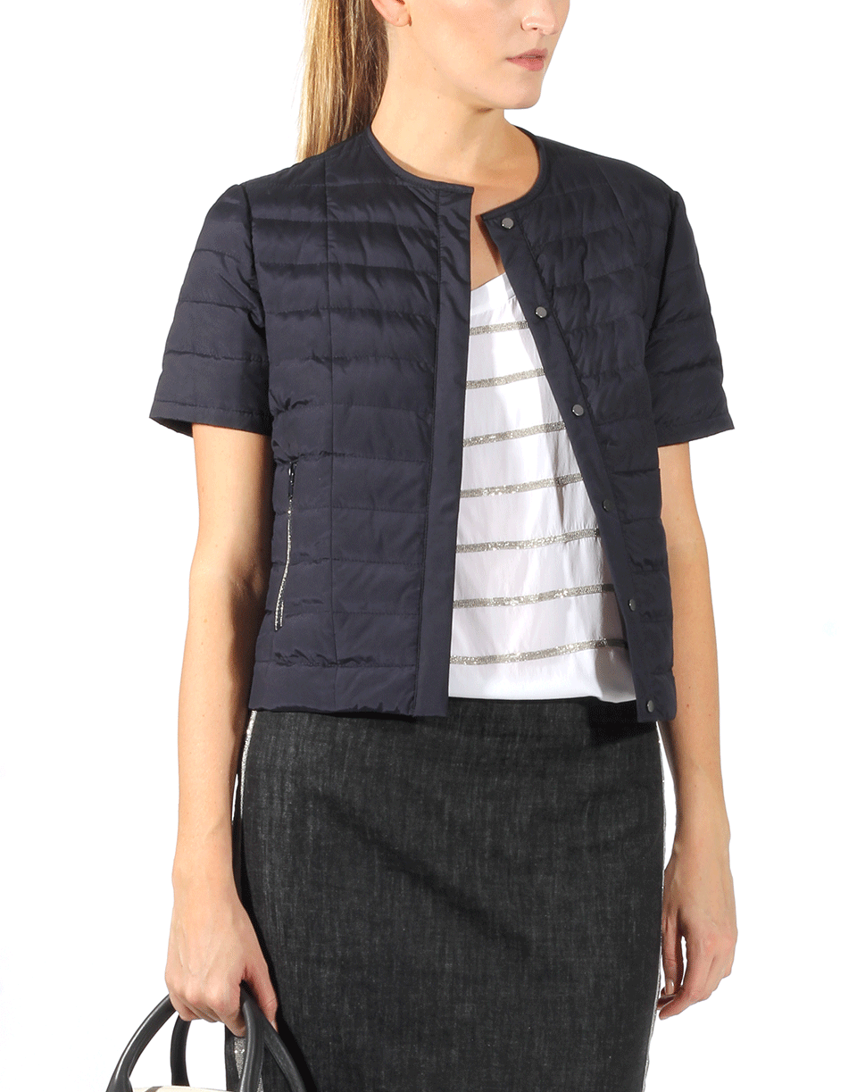 BRUNELLO CUCINELLI-Crop Puffer Techno Jacket-