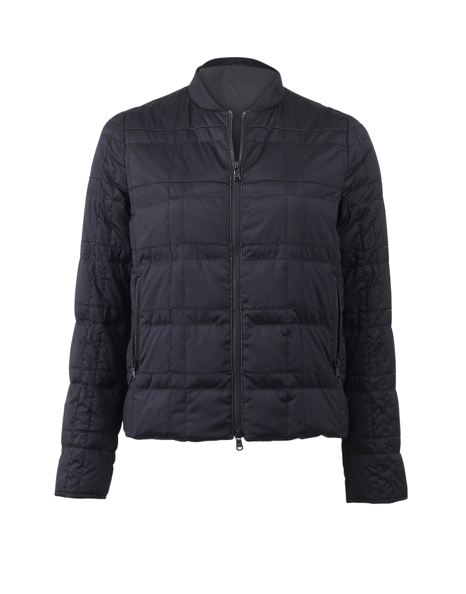 BRUNELLO CUCINELLI-Windowpane Puffer Jacket-NAVY