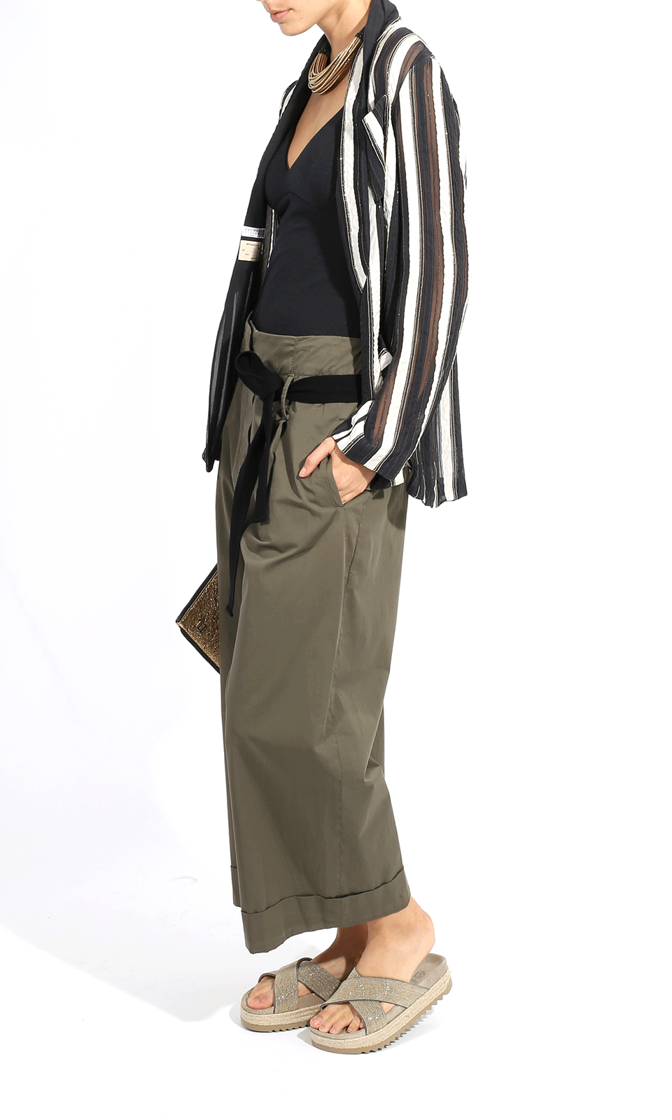 BRUNELLO CUCINELLI-Organza Stripe Jacket-VOLCANO