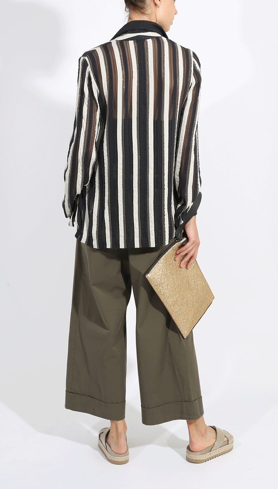 BRUNELLO CUCINELLI-Organza Stripe Jacket-VOLCANO