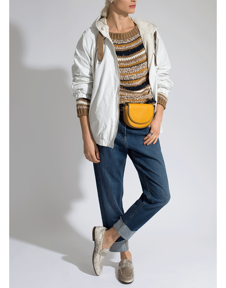 BRUNELLO CUCINELLI-Taffeta Satin Stripe Parka-
