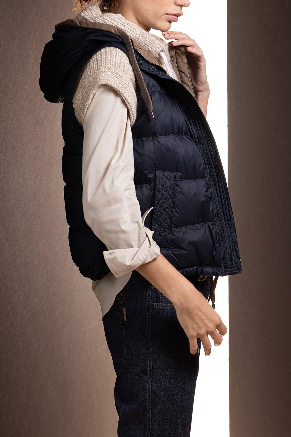 BRUNELLO CUCINELLI-Hooded Puffer Vest-
