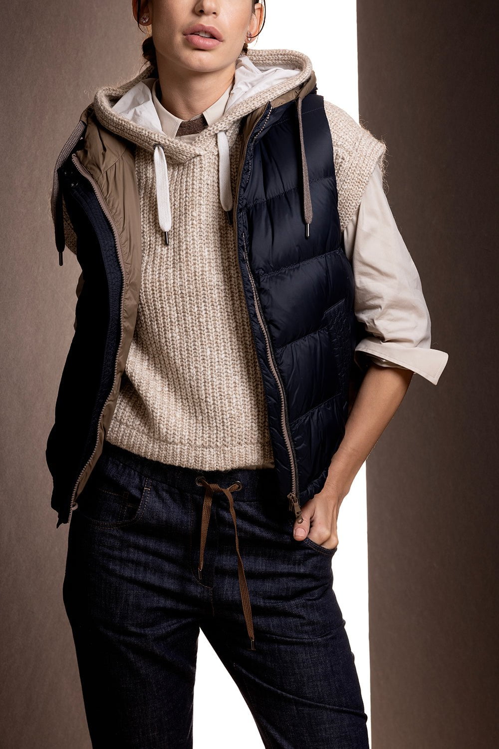 BRUNELLO CUCINELLI-Hooded Puffer Vest-