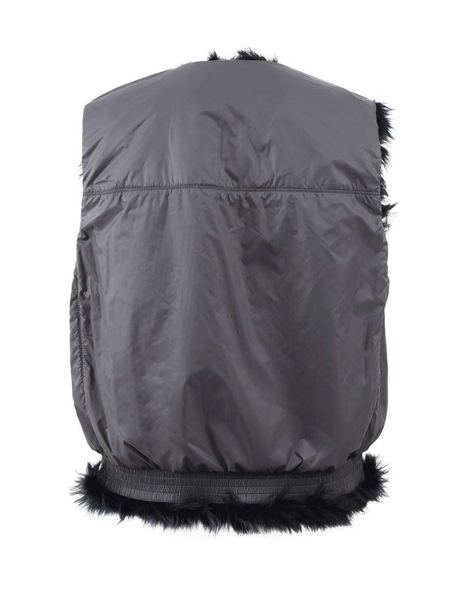 BRUNELLO CUCINELLI-Reversible Shearling Fur Vest-NAVY