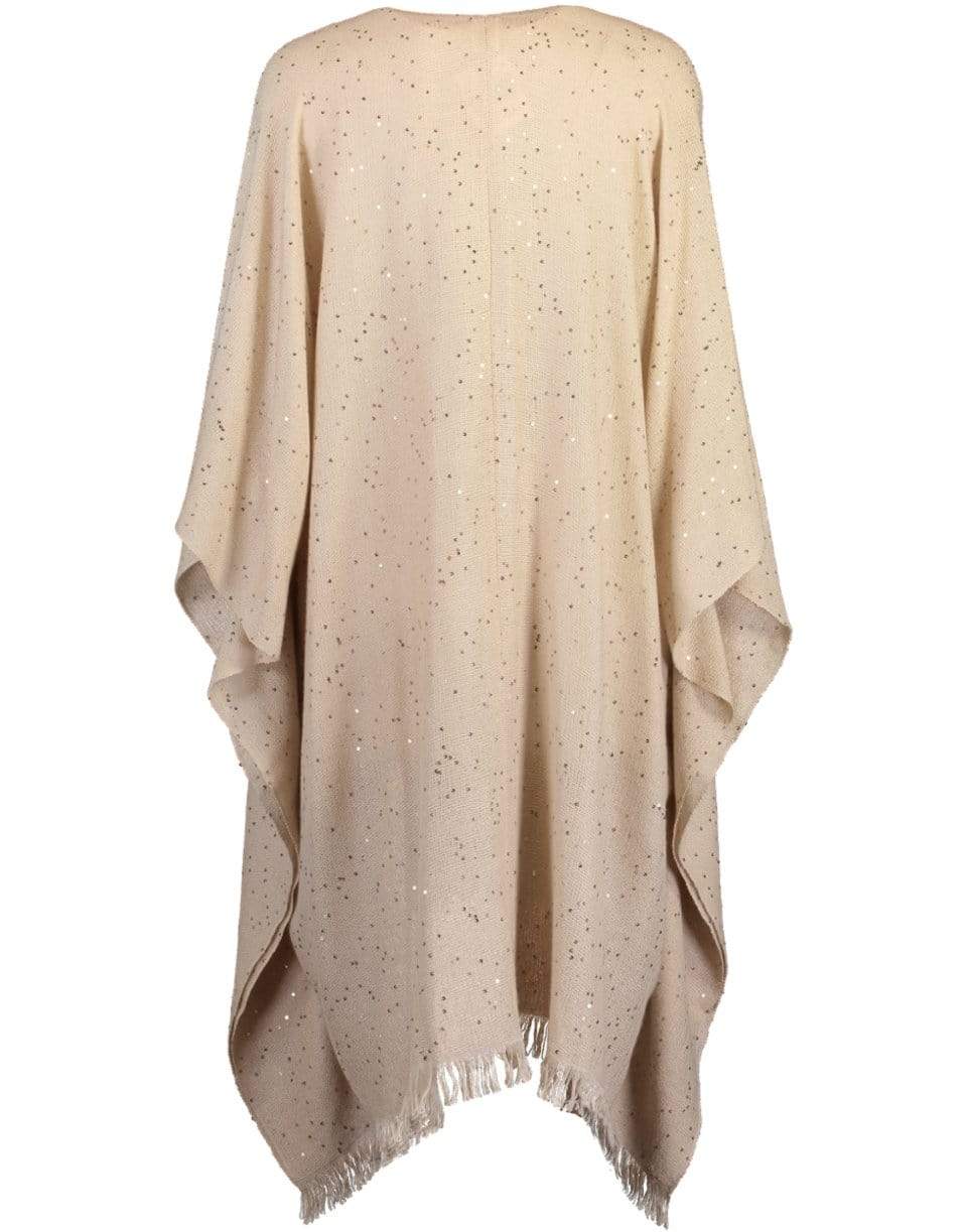BRUNELLO CUCINELLI-Cashmere and Silk Poncho - Almond-ALMOND