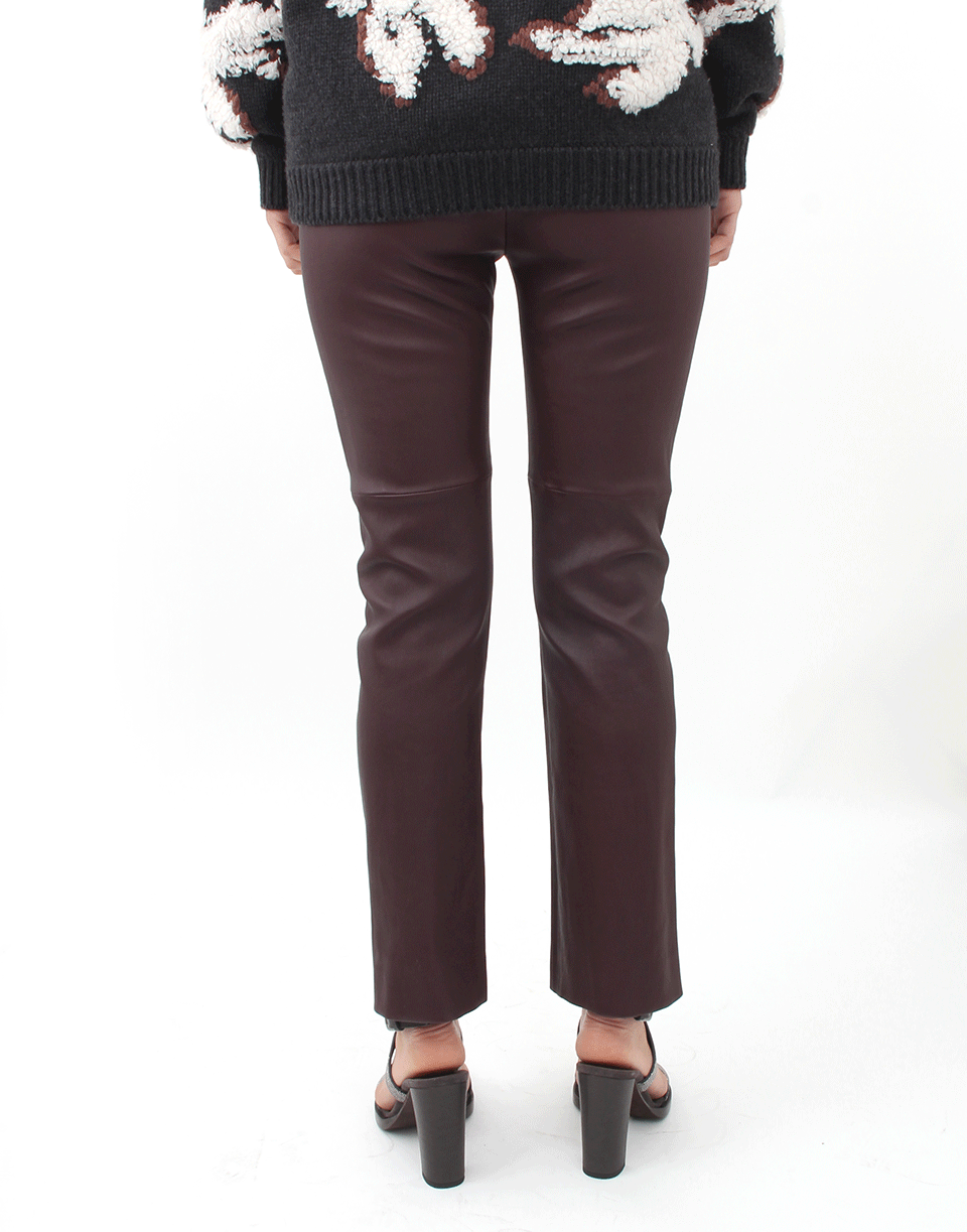 BRUNELLO CUCINELLI-Leather Kick Flare Pant-