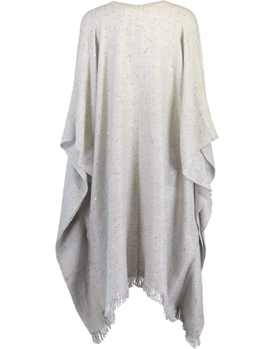 BRUNELLO CUCINELLI-Cashmere and Silk Poncho-PEBBLE