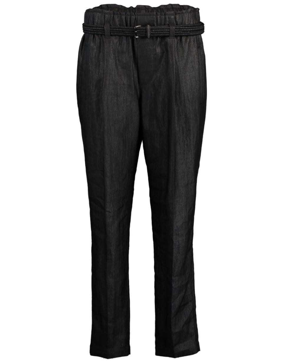 BRUNELLO CUCINELLI-Coated Linen Pull On Pant-