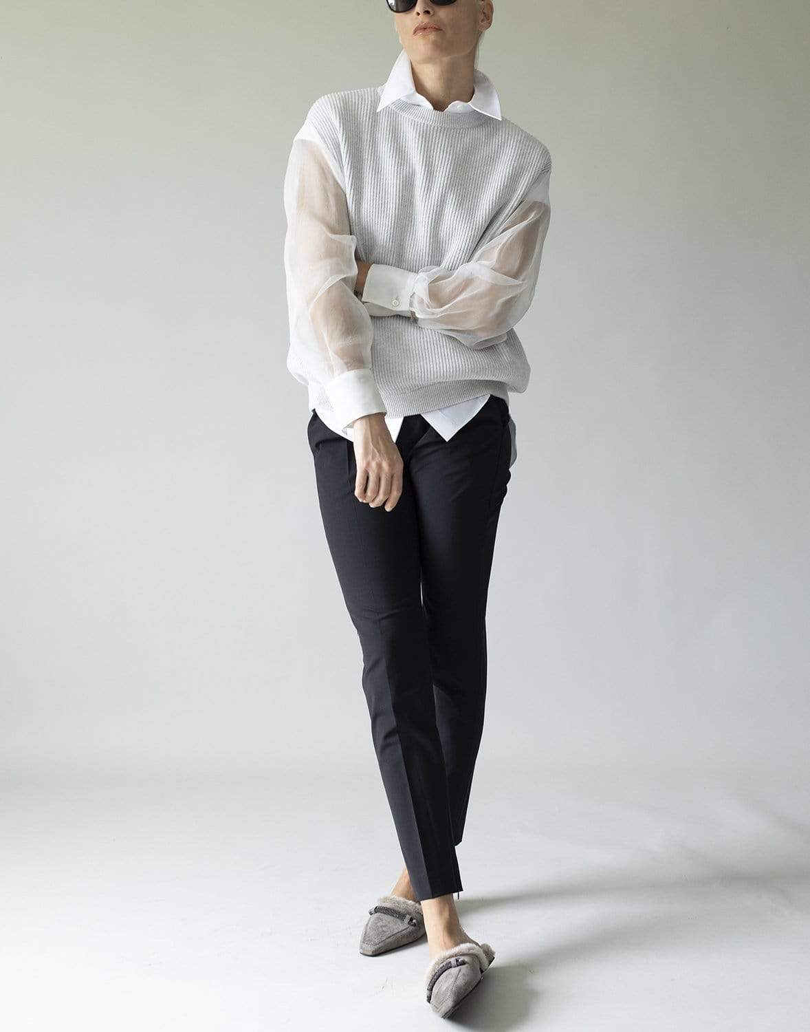 BRUNELLO CUCINELLI-Tropical Wool Zip Trouser-