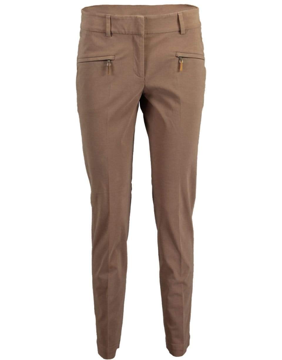 BRUNELLO CUCINELLI-Slash Zip Pocket Slim Pant-BROWN