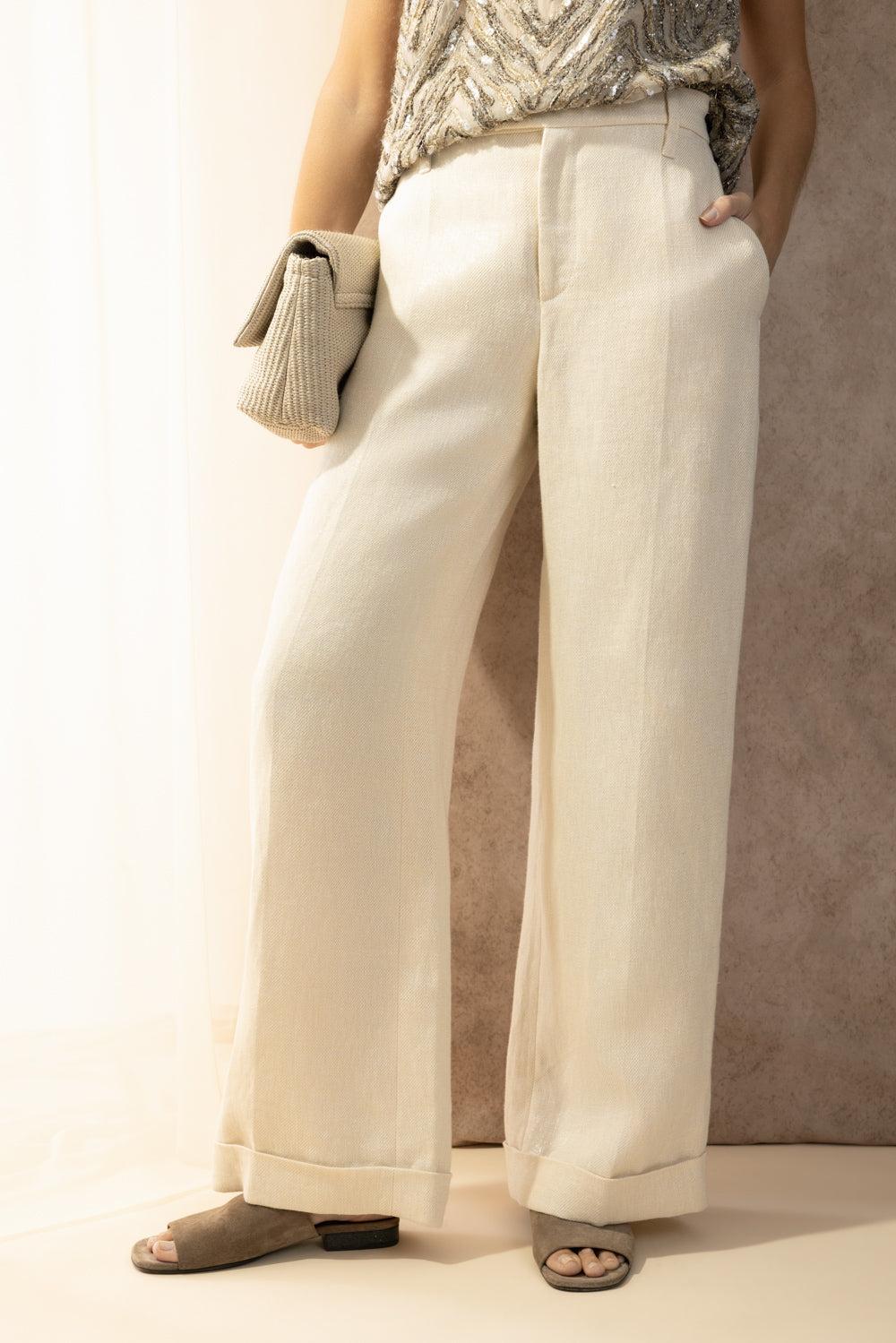Roll Cuff Trouser-CREAM-38-CLOTHINGPANTCASUAL-BRUNELLO CUCINELLI