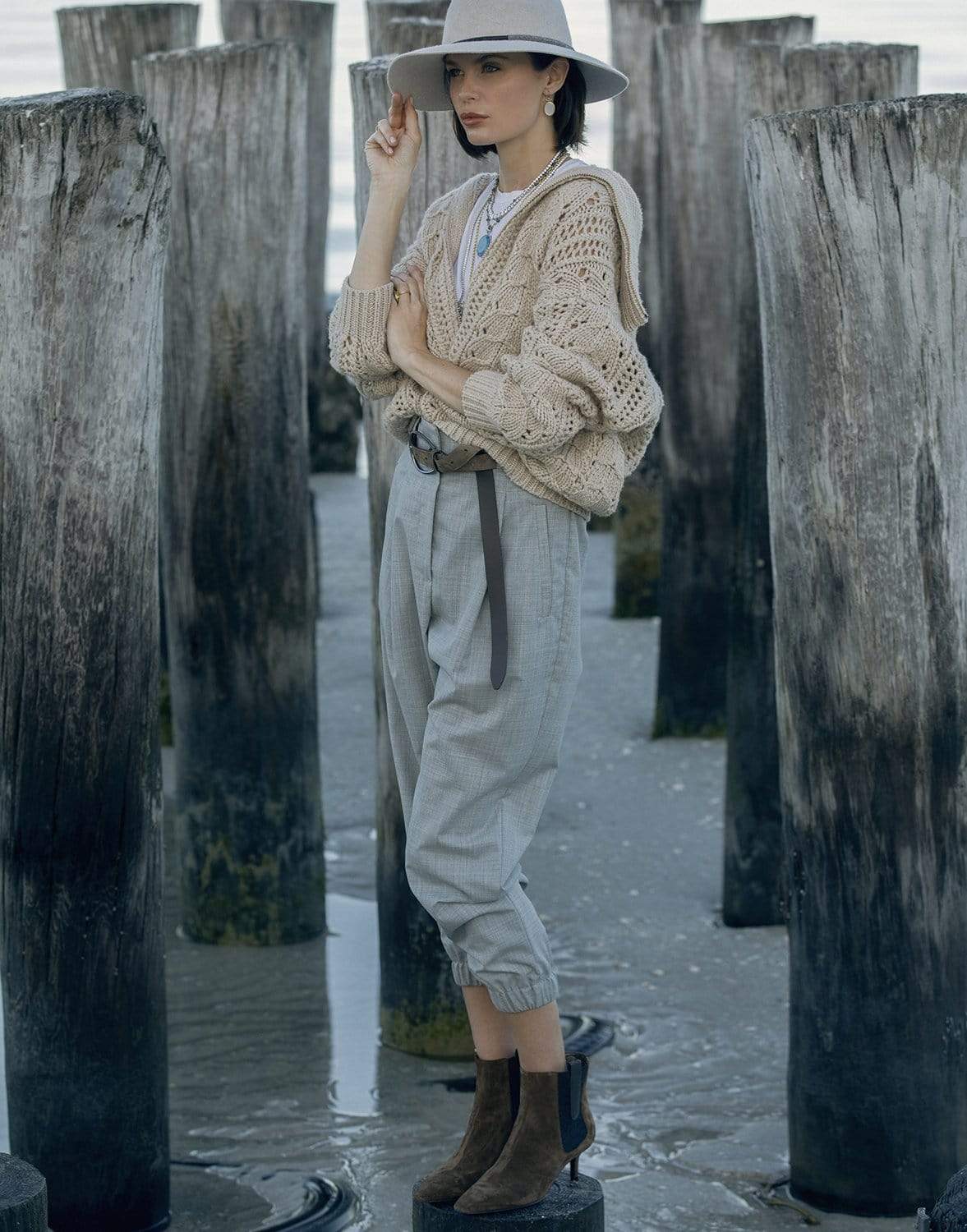 BRUNELLO CUCINELLI-Wool Flat Front Jogger-