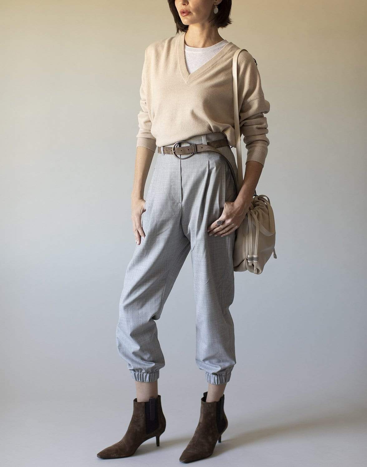 BRUNELLO CUCINELLI-Wool Flat Front Jogger-