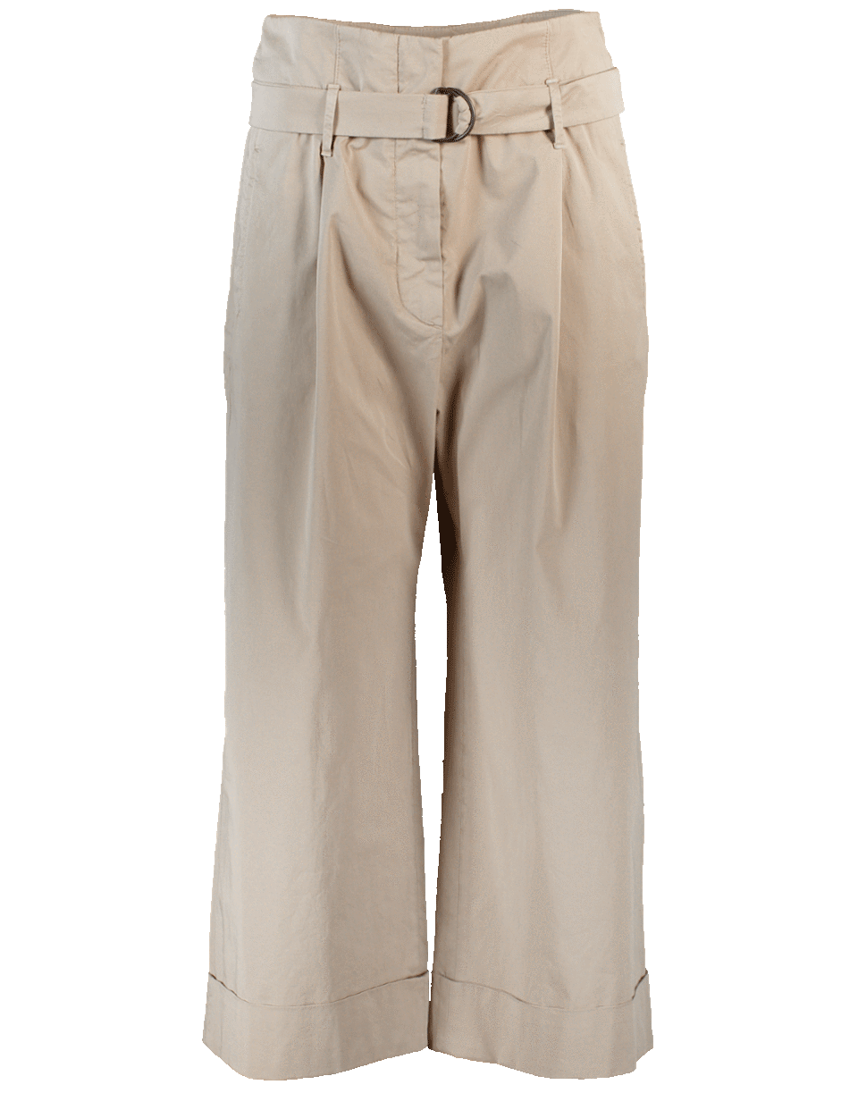 BRUNELLO CUCINELLI-Stretch Wide Cropped D Ring Pant-