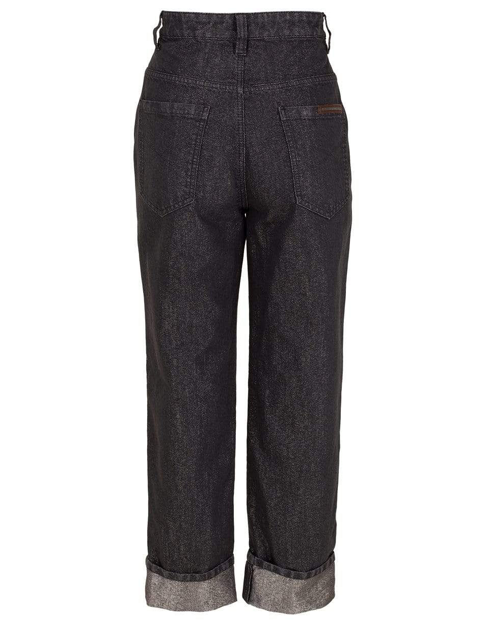 BRUNELLO CUCINELLI-Blackstone Lurex Garment Dyed Cuffed Pant-