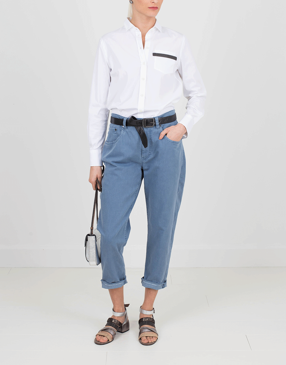 BRUNELLO CUCINELLI-Garment Dyed Denim-