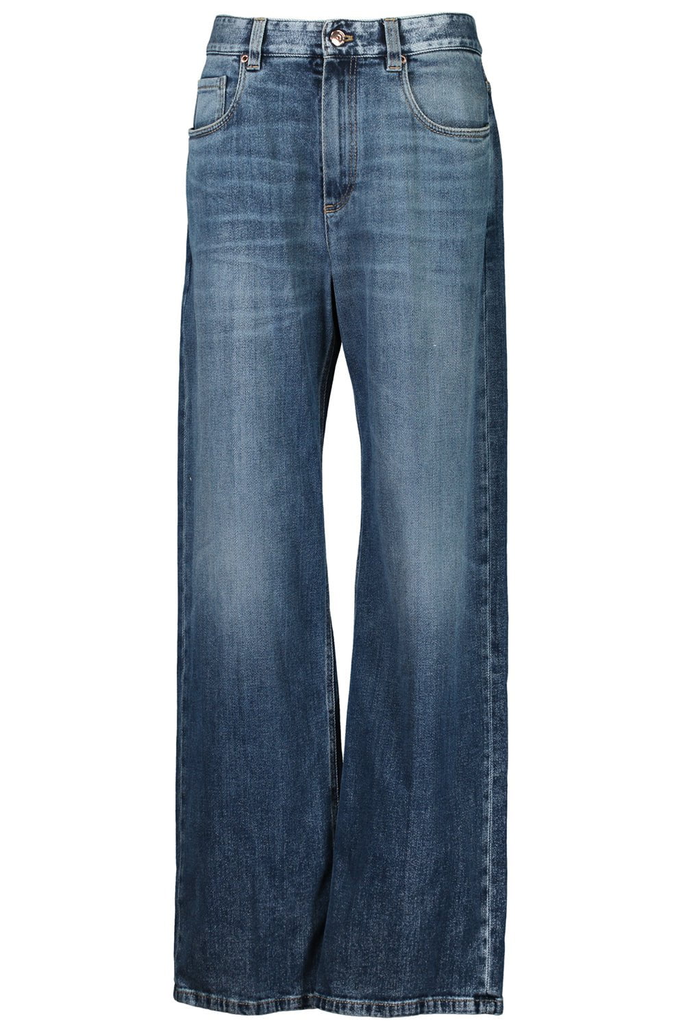 BRUNELLO CUCINELLI-Five Pocket Loose Trousers-DNM BLUE