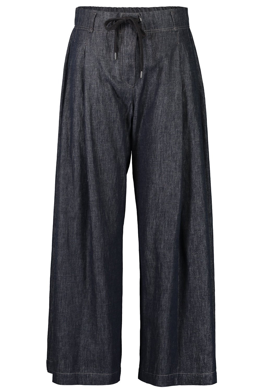 BRUNELLO CUCINELLI-Wide Leg Drawstring Pant-DNM BLUE