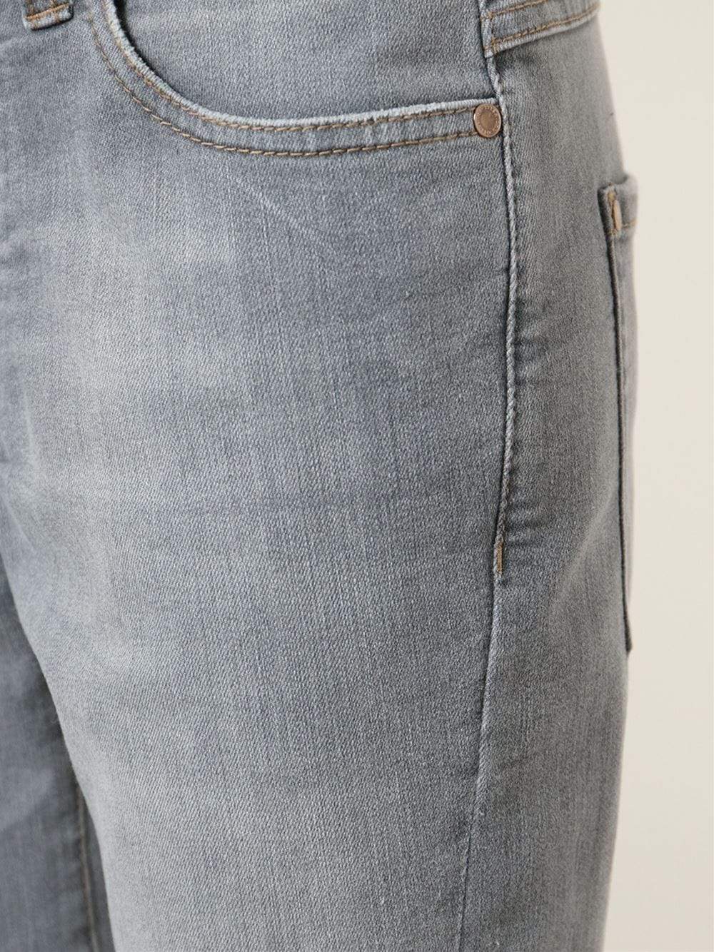 BRUNELLO CUCINELLI-Exposed Button Jean-GREY