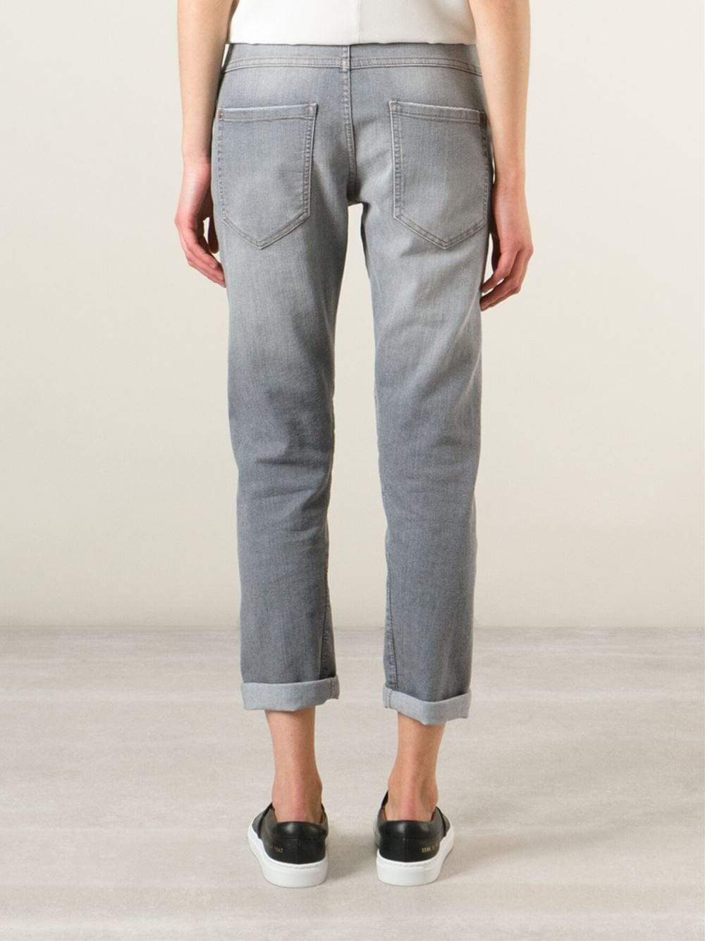 BRUNELLO CUCINELLI-Exposed Button Jean-GREY