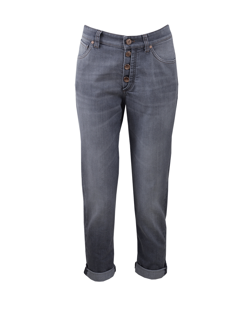 BRUNELLO CUCINELLI-Exposed Button Jean-GREY