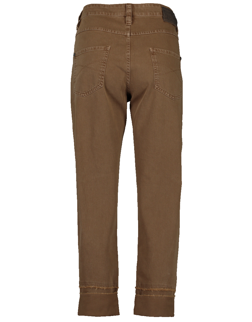 BRUNELLO CUCINELLI-Fray Cuff Garment Dye Jean-HONEY