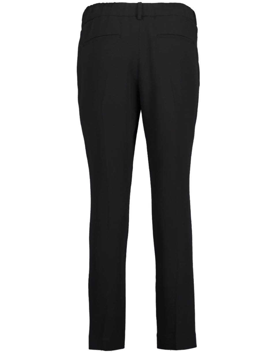 BRUNELLO CUCINELLI-Black Silk Crepe Pull On Pant-
