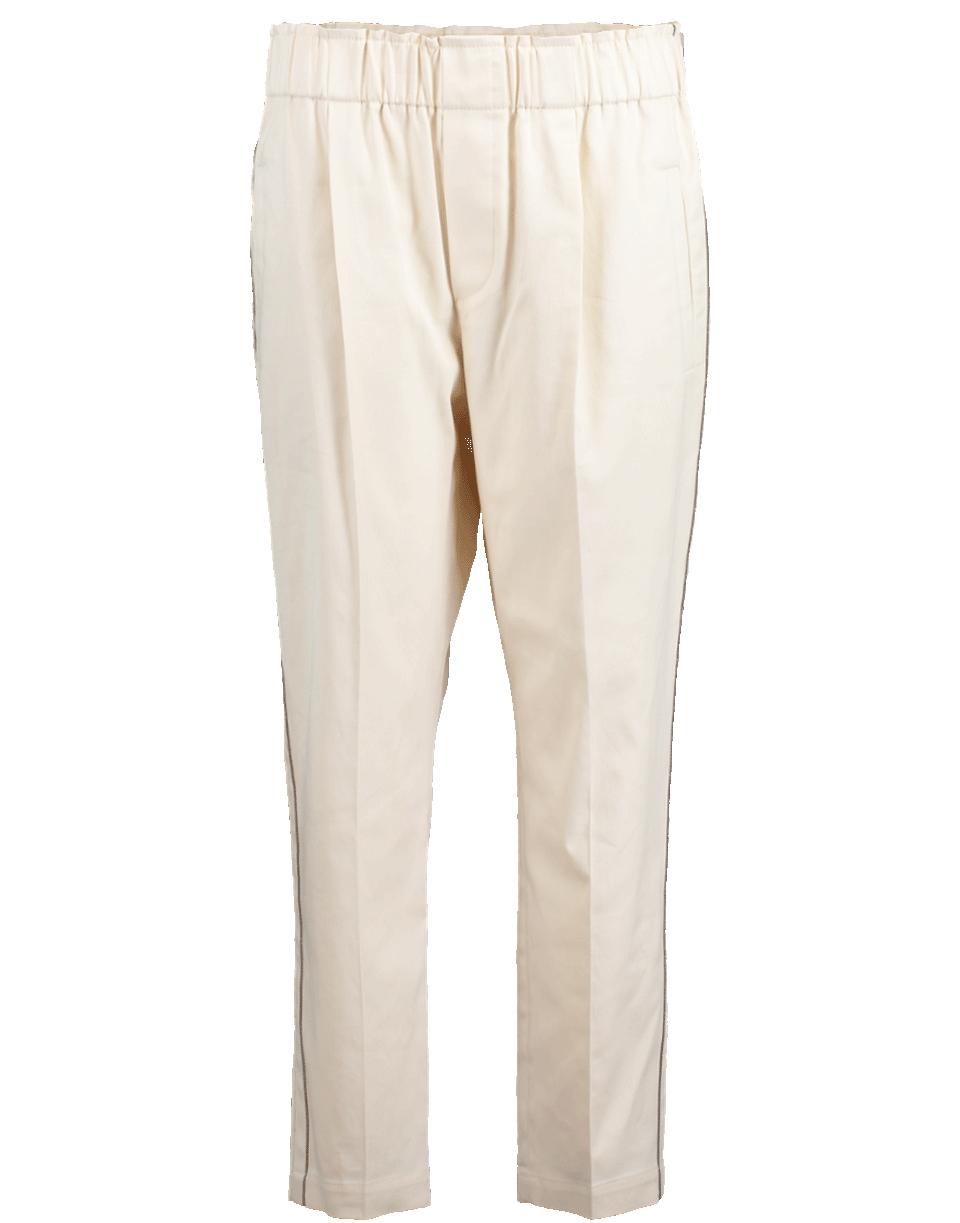 BRUNELLO CUCINELLI-Monili Stripe Pull On Pant-IVORY