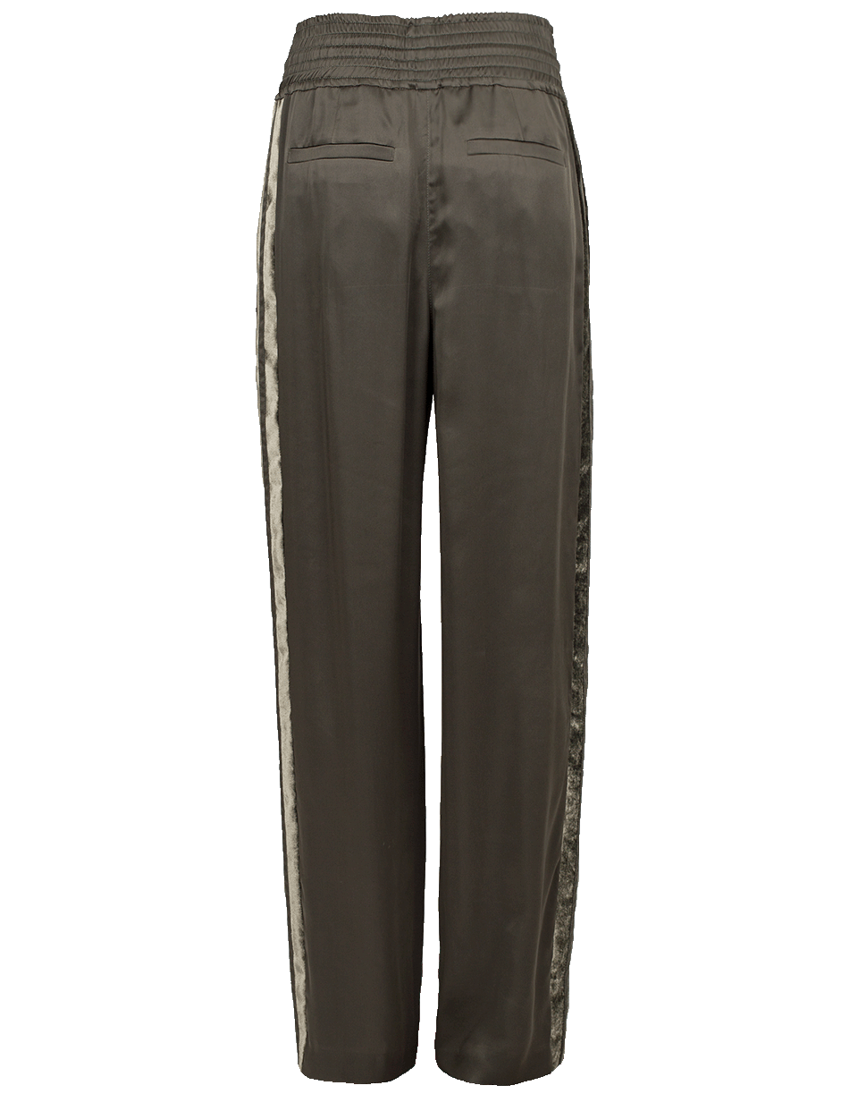 BRUNELLO CUCINELLI-Liquid Satin Wide Leg Track Pant-
