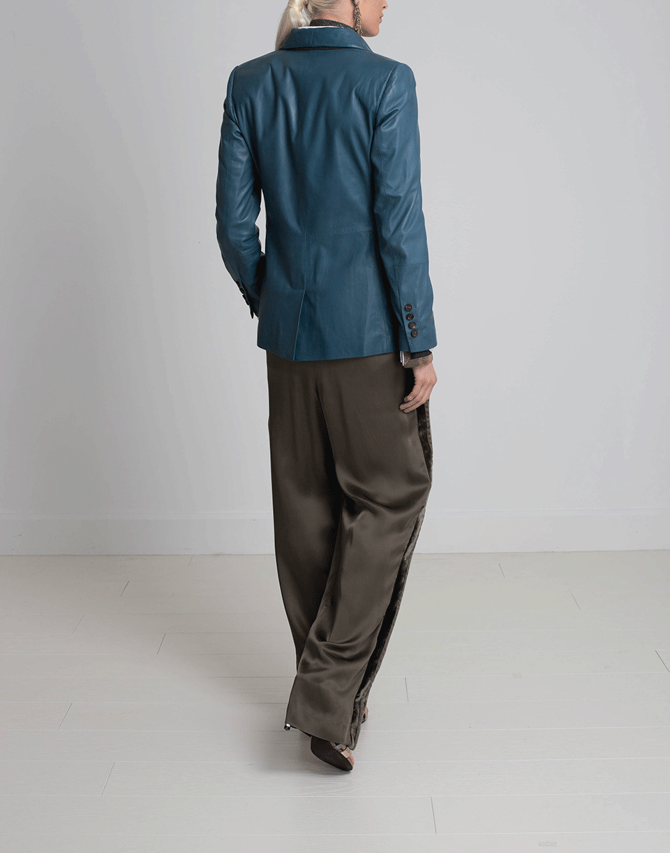 BRUNELLO CUCINELLI-Liquid Satin Wide Leg Track Pant-