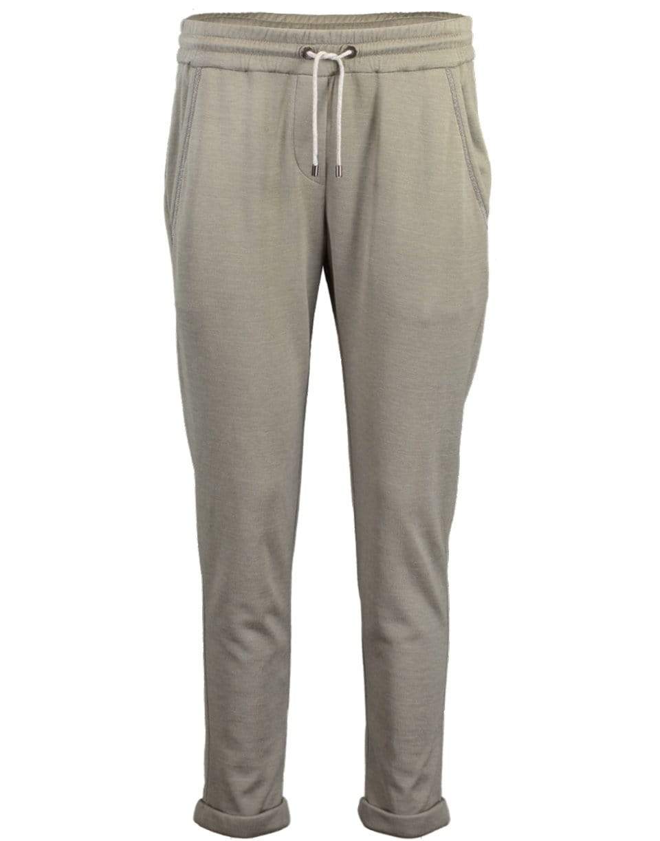 BRUNELLO CUCINELLI-Military Cotton and Silk Jogger-
