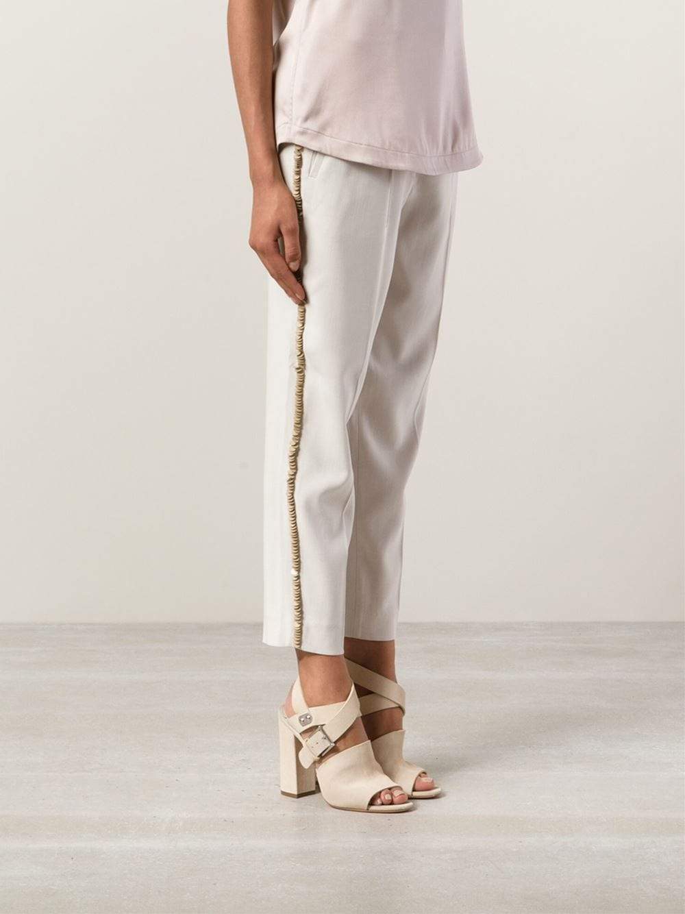 BRUNELLO CUCINELLI-Paillette Seam Wool Pant-