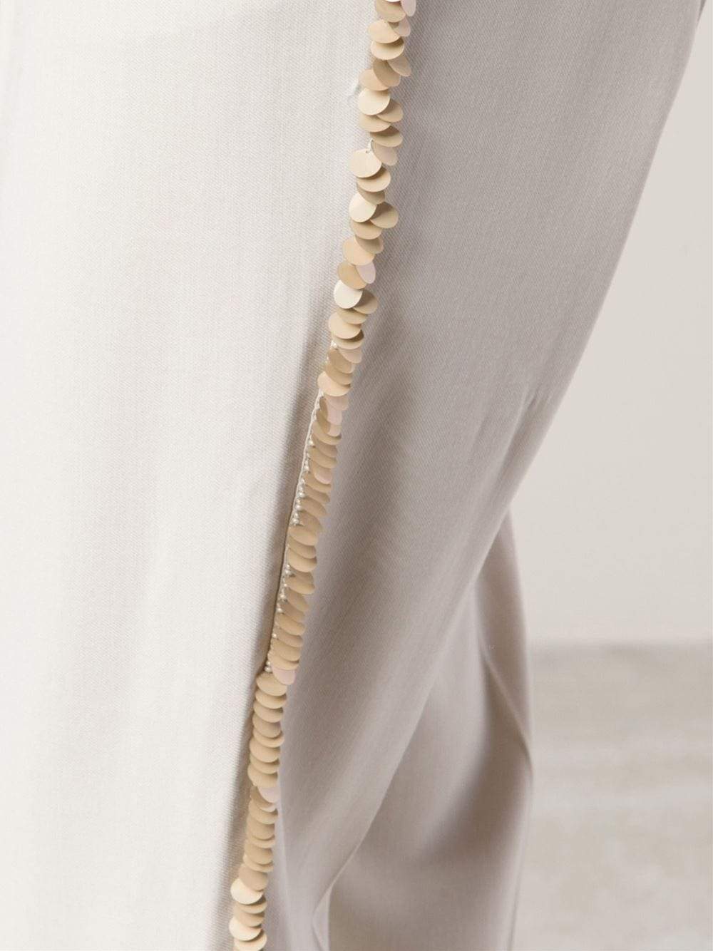 BRUNELLO CUCINELLI-Paillette Seam Wool Pant-
