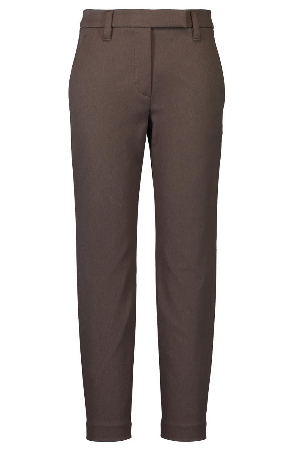 Stretch Slim Trousers - Chocolate-CHOCOLATE-38-CLOTHINGPANTSLIM FIT-BRUNELLO CUCINELLI