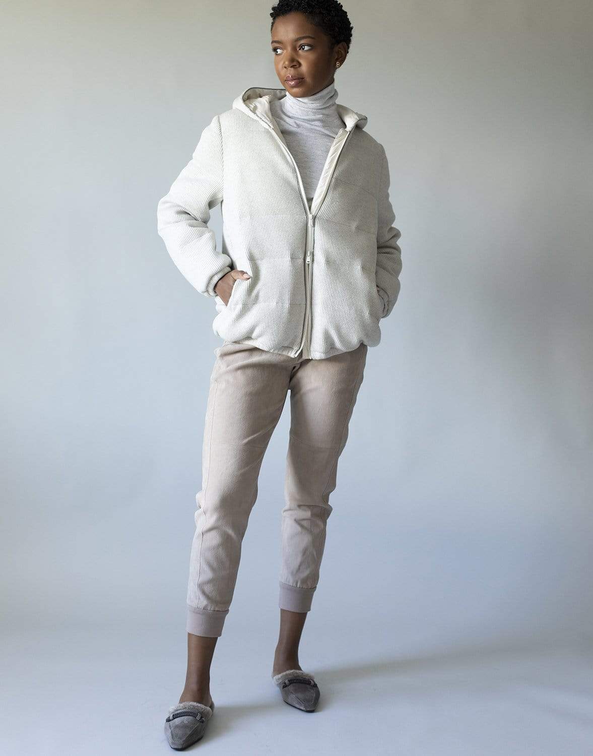 BRUNELLO CUCINELLI-Suede Stretch Leggings-