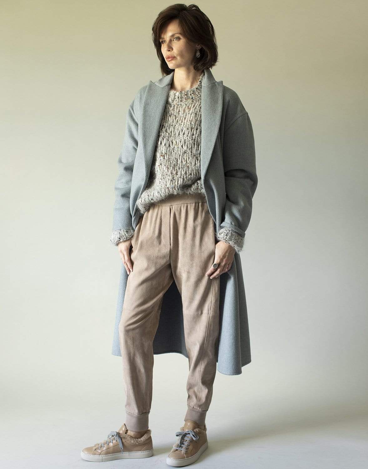 BRUNELLO CUCINELLI-Suede Stretch Leggings-