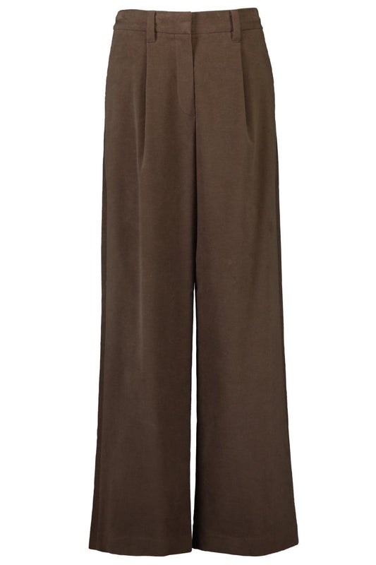 Soft Tailored Relax Stretch Pant-BROWN-38-CLOTHINGPANTWIDE LEG-BRUNELLO CUCINELLI