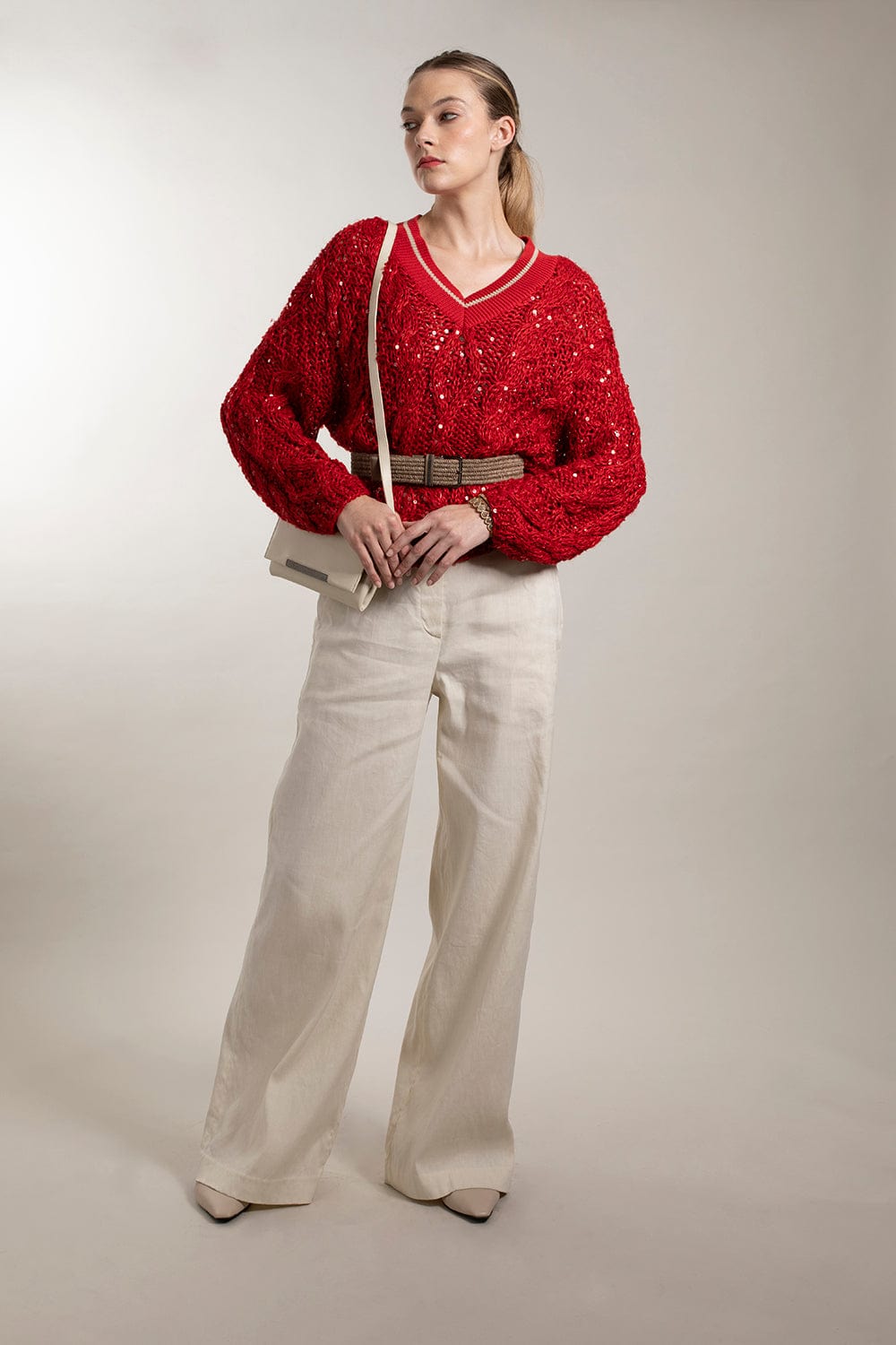 BRUNELLO CUCINELLI-High Waist Wide Leg Pant-